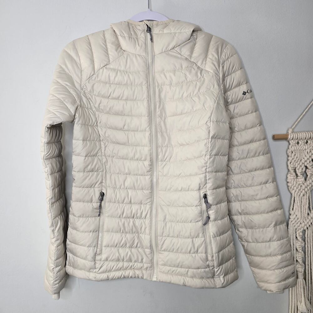 Columbia White Out Omni Heat Hooded Puffer Jacket Size XS Extra Small